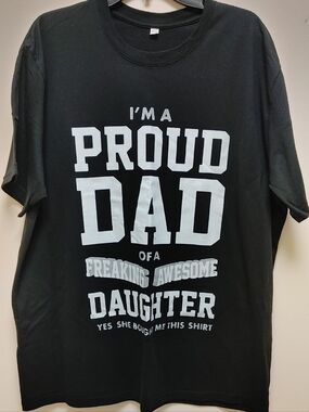 Proud Dad of a Freaking Awesome Daughter Graphic Tee - Black